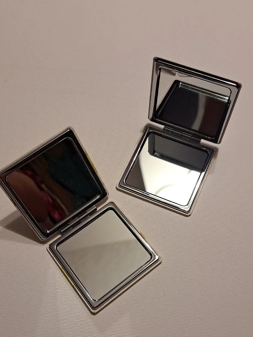 Bundle of 2 Butterfly Compact Mirrors - Yellow & Mint with Gold Detailing